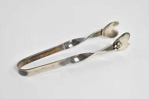 Sterling Silver Mid Century Floral Ice Serving Tongs *48 - Picture 1 of 4