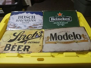 Beer Signs Collection - 4 Piece Bundle for Bar & Home Decor, 8X12 Inch - Picture 1 of 6