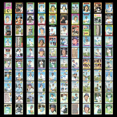 Chicago Cubs Vintage Lot No Duplicates 100 Baseball Cards Topps Dealer Bulk VG - Image 1 of 4