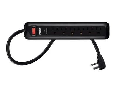 6 Outlet Surge Protector Power Strip with Low-Profile Plug with 4ft Cord. - Image 1 of 4