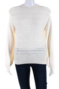 525 Damen Strickpullover Rundhals Langarm Pullover Creme Größe S - Bild 1 von 6