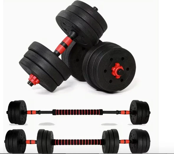 1pc 20kg All-in-One Adjustable Dumbbell & Barbell Set with 2-in-1 Conversion Sys - Image 1 of 4