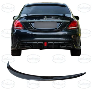 MERCEDES C KLASSE W205 2014-2021 GLANZ SCHWARZ AMG STYLE HECKSPOILER LIPPE FLÜGEL - Bild 1 von 6