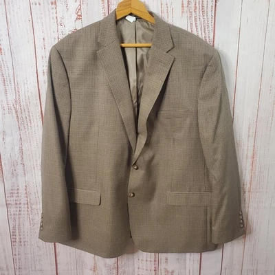 Blazer Chaps Para Hombres 50R Marrón Tostado Pata de Gallo Cuadros Abrigo Deportivo Chaqueta Clásica Foto 1 de 4