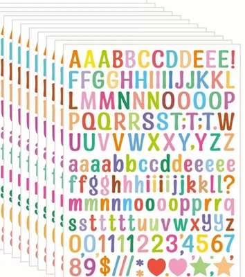 Alphabet Stickers Bright - 1 Sheet - Craft - Scrapbooking - Image 1 of 4