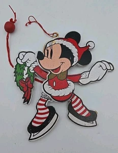 Set di decorazioni natalizie Minnie Mouse in legno vintage Disney 5" - Foto 1 di 8