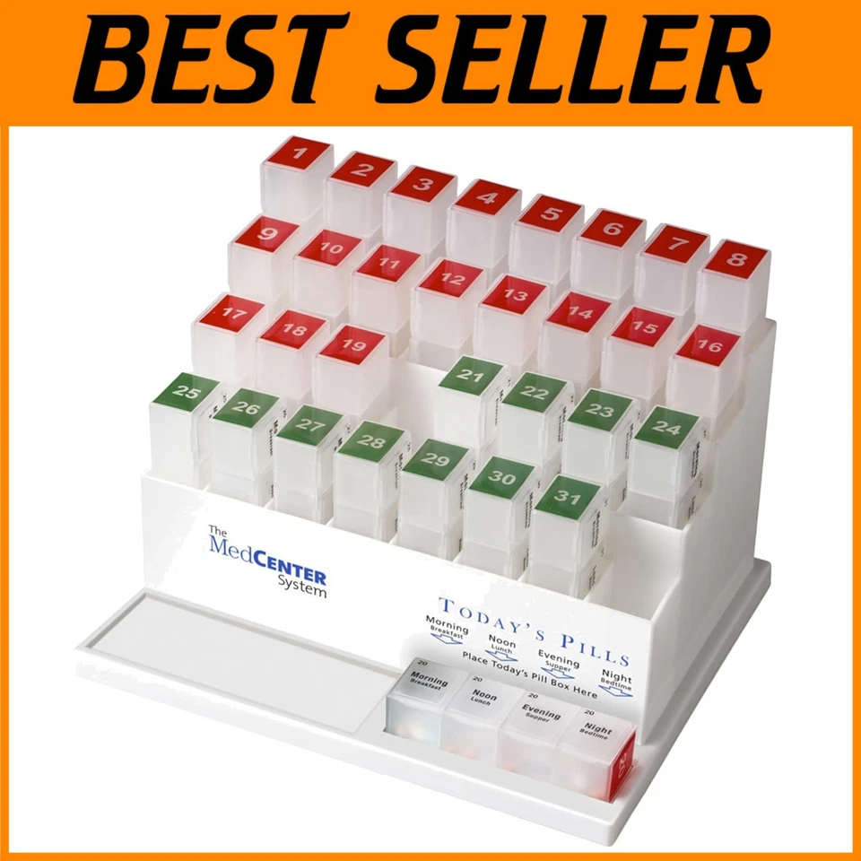 Monthly Pill Box Organizer 31 Day - 4 Times a Day - Image 1 of 4