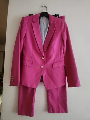 Conjunto Chaqueta Banana Republic Talla 4 + Pantalones Hampton Ajustados Cortos Talla 8 Rosa Coqueto Nuevo Con Etiquetas Foto 1 de 4