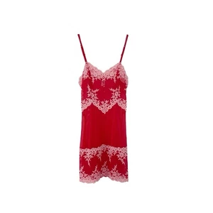 Sexy Camisón Wacoal Abrazo Encaje Sin Mangas Mini Rojo Transparente Quimise Talla Pequeña - Imagen 1 de 7