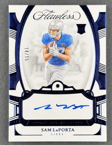 Sam LaPorta 2023 Flawless Rookie Gem Signatures Sapphire On Card Auto /15 - Bild 1 von 5