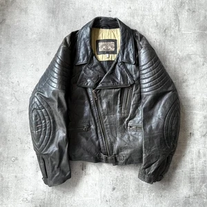 Rare Vintage 1990's Armani Jeans Cropped Asymmetrical Quilted Motorcycle Jacket. - Picture 1 of 8