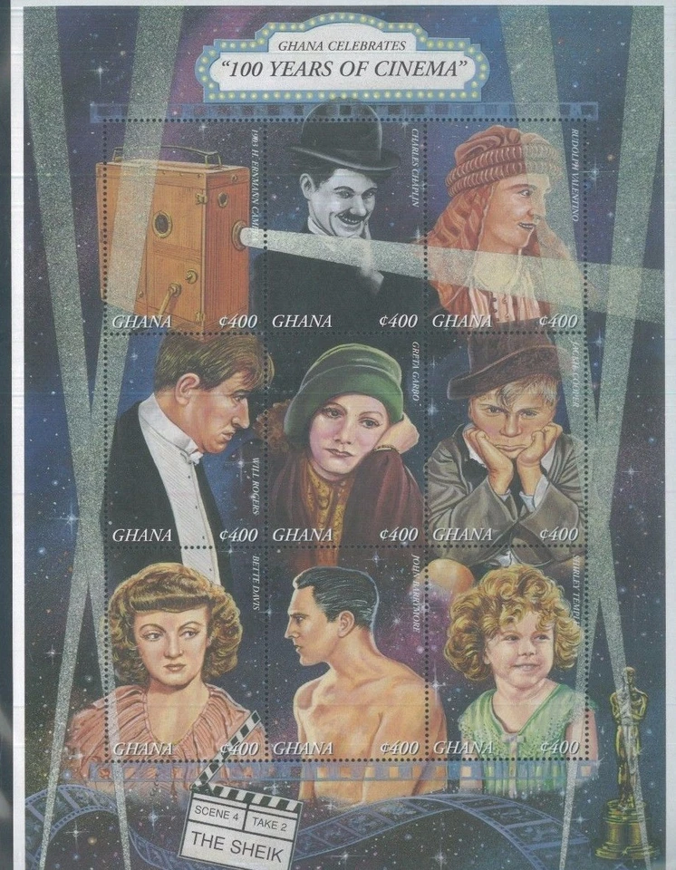 Cine: JACKIE COOPER GRETA GARBO + OTROS Mini Hoja de 9 #1849 Ghana - E4 Foto 1 de 1