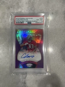 2018 Certified Mirror Purple Carlton Davis ROOKIE Auto Buccaneers 03/10 PSA 8 - Picture 1 of 2