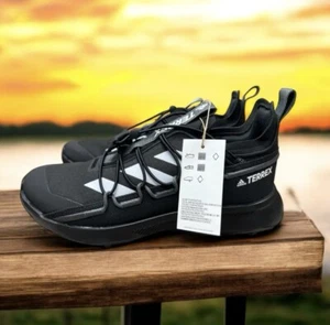 Adidas Terrex Voyager 21 Canvas Black WhiteTrail Hiking Shoe FZ3324 Men Sz 9 New - Picture 1 of 13