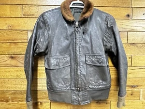 Vintage Herren Type G-1 Chocolate Brown Leather FLIGHT Jacket 38 Ralph Edwards - Bild 1 von 9