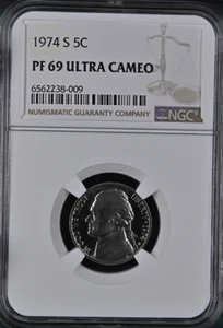 1974 S Jefferson 5C NGC PF 69 Ultra Cameo - Picture 1 of 2