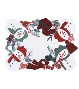 NWT Set Of (4) Snowman Cutout Holiday Christmas Table Placemats - Picture 1 of 2