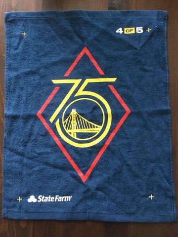 Golden State Warriors 2021-22 75th Anniversary NBA Rally Towel-NEW/Diamond Logo Cover