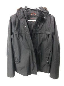 BANANA REPUBLIC Black Women's Jacket Faux Fur Colored Hood, XS - Picture 1 of 3