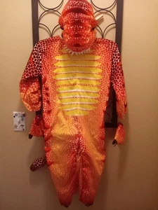 Disfraz de Halloween de dinosaurio rojo/naranja/amarillo Underwraps talla L (7/8?) - Imagen 1 de 12