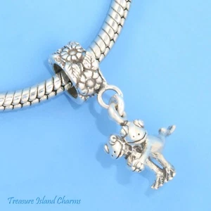 Frog Couple Dancing Tango 925 Solid Sterling Silver European Dangle Bead Charm - Picture 1 of 1
