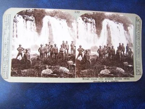 Tarjeta estéreo con vista estéreo soldados militares del ejército Primera Guerra Mundial - Imagen 1 de 1
