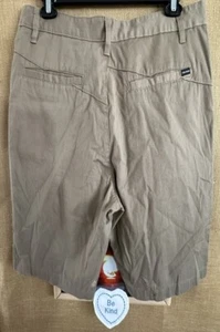 Volcom Chino men’s brown short 36 pockets flat solid zipper relaxed stretch Bang - Picture 1 of 2