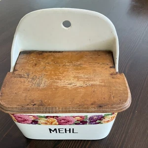 Antiker Porzellanbehälter mit Holzdeckel ( PARIS nummeriert) MEHL ! - Bild 1 von 13