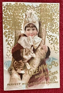 Tarjetas comerciales de publicidad victoriana gamas y calentadores Glenwood Worcester MA - Imagen 1 de 2