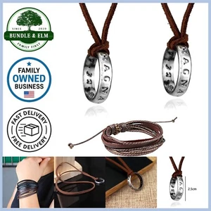 Unisex Leder Halskette Armband Set Mehrfarbig Mehrlagig Geschenk für Filmfans - Bild 1 von 9