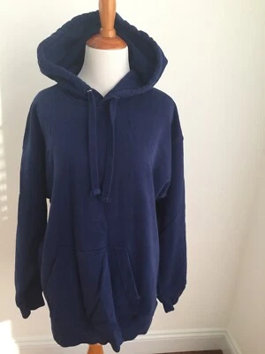 H&M SUDADERA CON CAPUCHA AZUL GRUESO PESADO 100% ALGODÓN MEDIANA HOMBRE C Foto 1 de 4