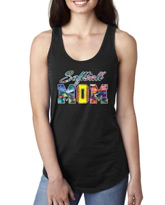 Colorida camiseta sin mangas de softbol para mamá día de la madre damas Racerback - Imagen 1 de 9