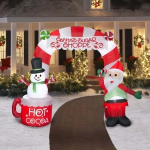 Holiday Time 9' Santa's Sugar Shoppe Giant Arch Airblown Christmas Inflatable - Picture 1 of 5