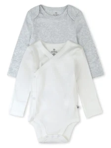 Baby Boy or Girl Gender Neutral Organic Cotton Long Sleeve Bodysuit and Side Sna - Picture 1 of 8