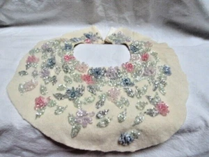 Vintage Pastel Multi Color Glass Beads on Neck Area Cut Off Dayne Taylor Sweater - Picture 1 of 8