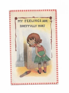 POSTAL CON FOTO HUMORÍSTICA DE 1913 DE COLECCIÓN PUBLICADA - Niña con sentimientos de dolor - Imagen 1 de 2
