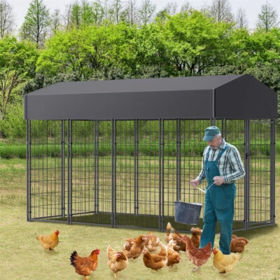 BINGOPAW XXL Large Chicken Run Walk in Pen Coop Hen House Animal Poultry Hutch Metal Cage