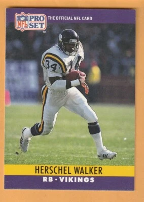 Herschel Walker Minnesota Vikings 1990 Pro Set #197 Georgia Bulldogs 13B - Image 1 of 2