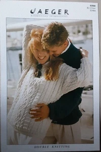 Original Jaeger Dk Adult Cable Sweater 32"-46" Knitting Pattern 6359 - Picture 1 of 3