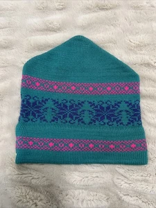 Original Moriarty Hat Made in Stowe, VT New Without Tags Turquoise And Pink Ski - Picture 1 of 8