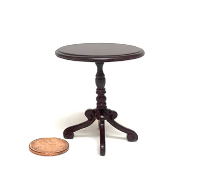 BESPAQ DOLLHOUSE MINIATURE VICTORIAN SIDE/END TABLE MAHOGANY FINISH 5104 MH