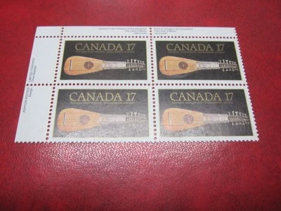 CANADA Unitrade# 878 17c LOOK FOR MUSIC EXHIBITION UL INSCRIPTION BLOCK MNH - Image 1 of 2