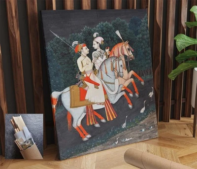 India Asia India India Oriental Baz Bahadur Rani Rupmati ARTE DE PARED DE LIENZO 24x30 pulgadas Foto 1 de 4