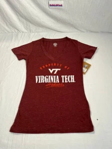 Virginia Tech Hokies V-Neck T-Shirt Shirt Womens Small Women's NCAA - Picture 1 of 6