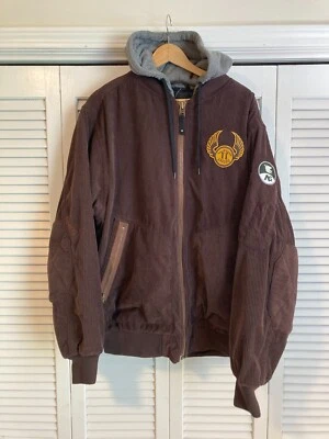 Chaqueta de bombardero de snowboard de pana analógica de colección grande rara Foto 1 de 4