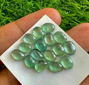 AAA+ 5x7mm pietra preziosa sciolta cabochon ovale menta naturale lotto 10 pezzi - Foto 1 di 4