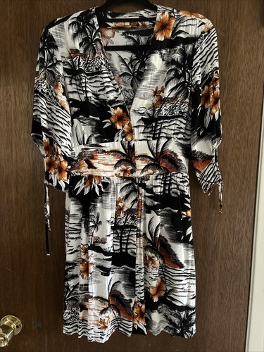 PALM ANGELS Mini abito da donna Maje Rolina hawaiana stampa con bottoni sul davanti taglia 3 grande tropicale