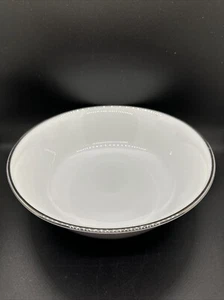 Cuenco para servir peregrino Noritake 1968-1977 blanco platino borde 8,75" #6981 Japón - Imagen 1 de 9
