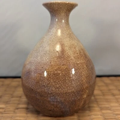 Antique Japanese HAGI ware Ceramic Pottery Sake Flask Tokkuri Vase Japan - Image 1 of 4