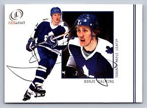 Borje Salming Authentic Autographed Toronto Maple Leafs 2001 Fleer Legacy Card